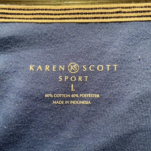 "Karen Scott" Solid and Striped Top - Picture 5 of 5